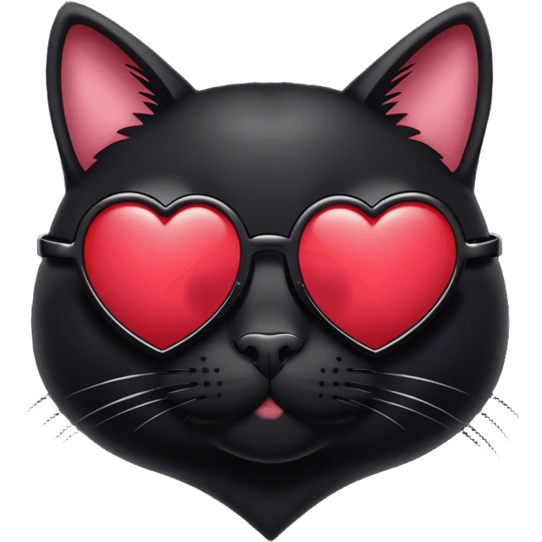 Black cat with heart sunglasses emoji