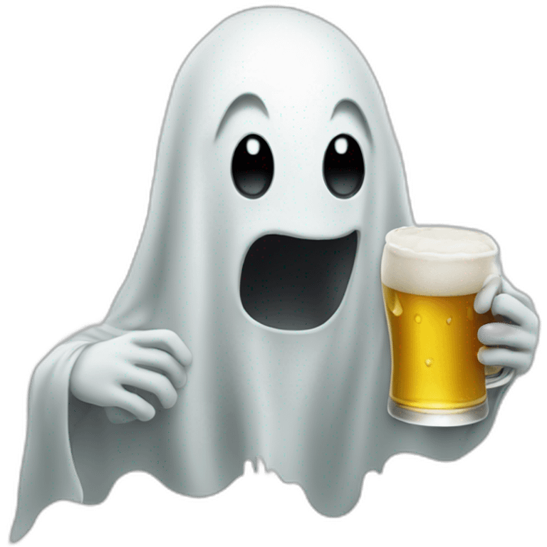 ghost drinking beer emoji