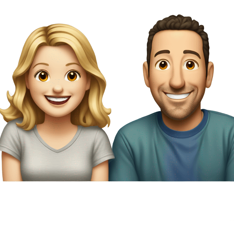 Drew Barrymore and Adam Sandler emoji