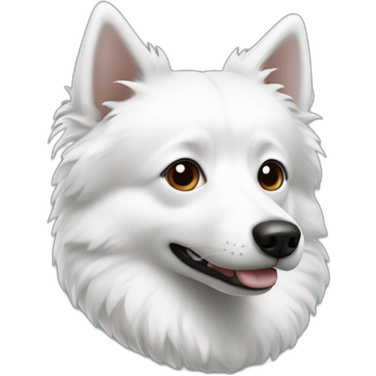 Black White spitz head emoji