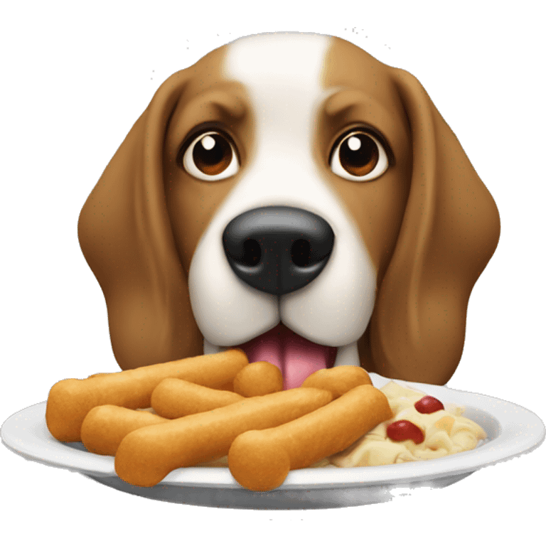 Dog eat a hotdo emoji