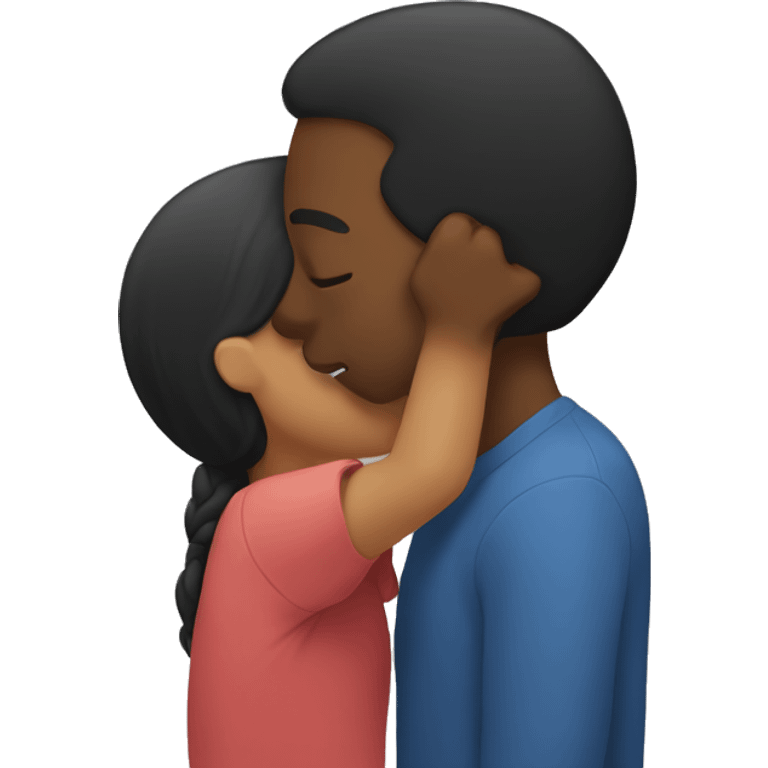 Black man kissing Filipina woman  emoji