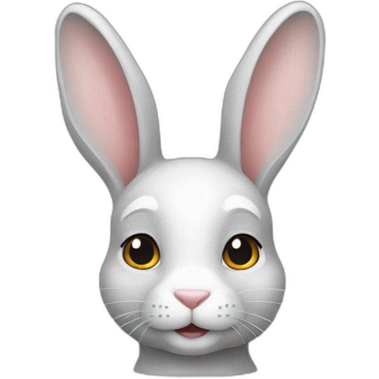 Lapin gris et blanc  emoji