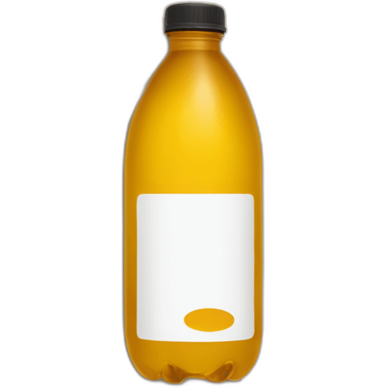 american style plain no label water bottle on the ground halfway with brownish yellow liquid (sideways) emoji