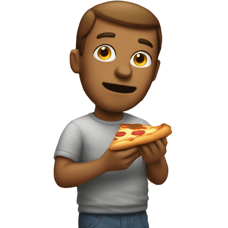 Man eating pizza  emoji