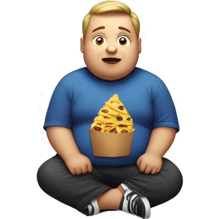 fat boy eating emoji