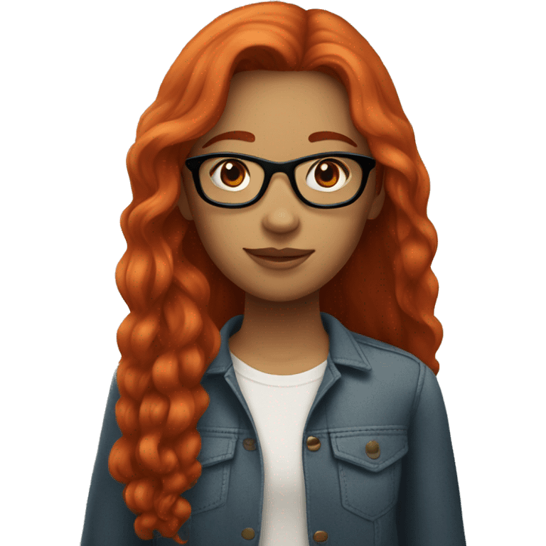 girl with long red hair and glasses emoji