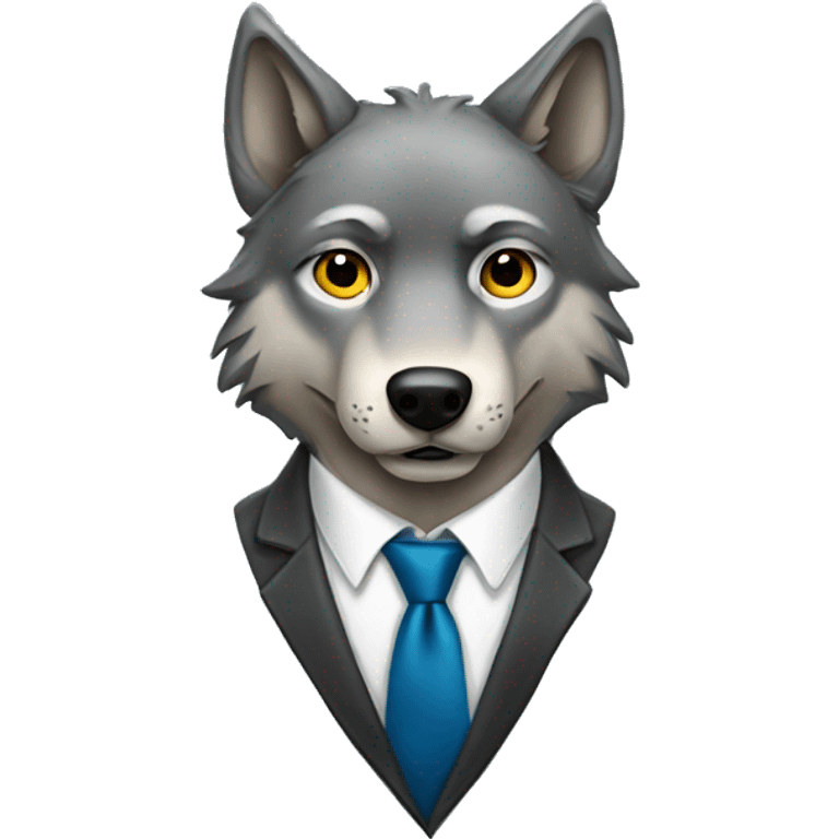 Wolf wearing tie emoji