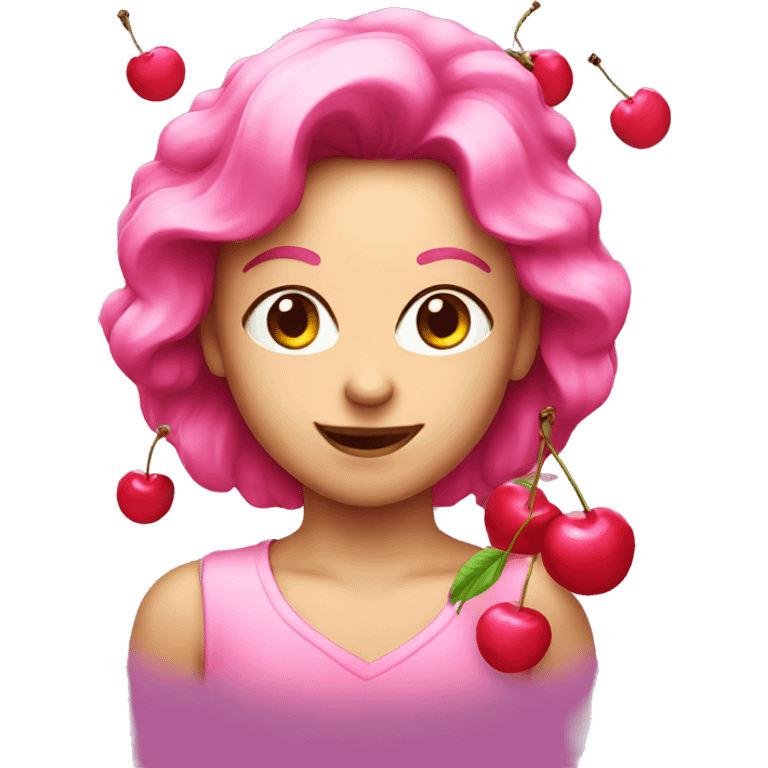 Pink cherries emoji