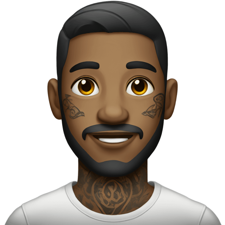 male portrait with tattoos emoji