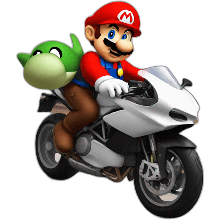 Super Mario riding a Ducati emoji