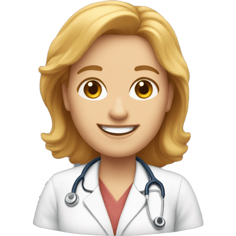 create an emoji of a nursing professor with reddish blonde hair who is happy to be teaching emoji