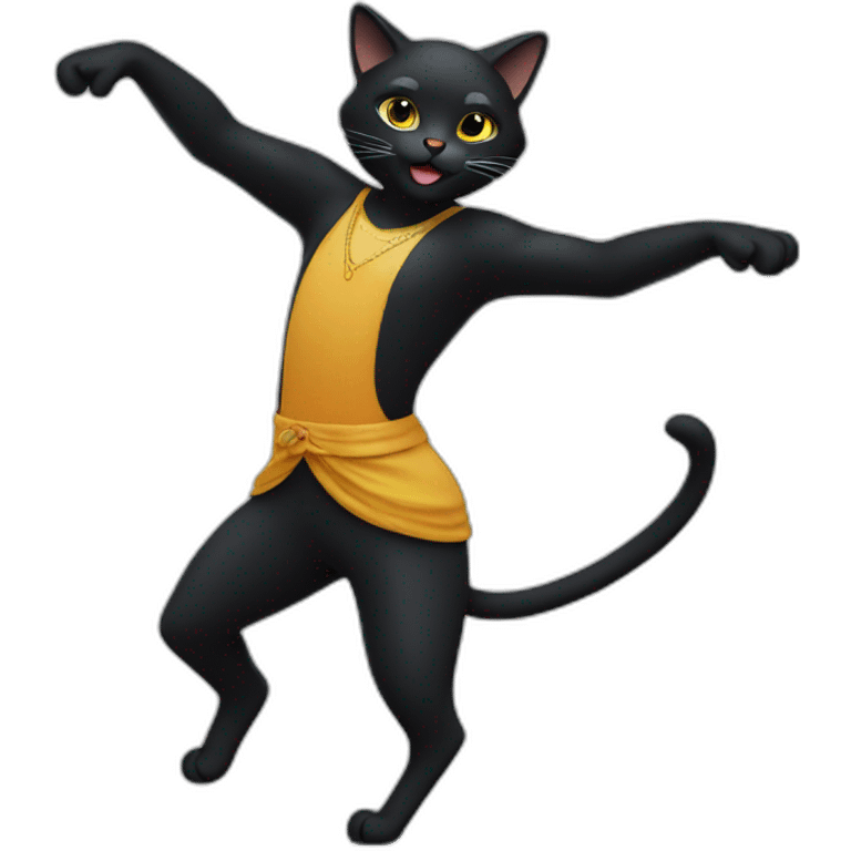 Dancing black cat emoji