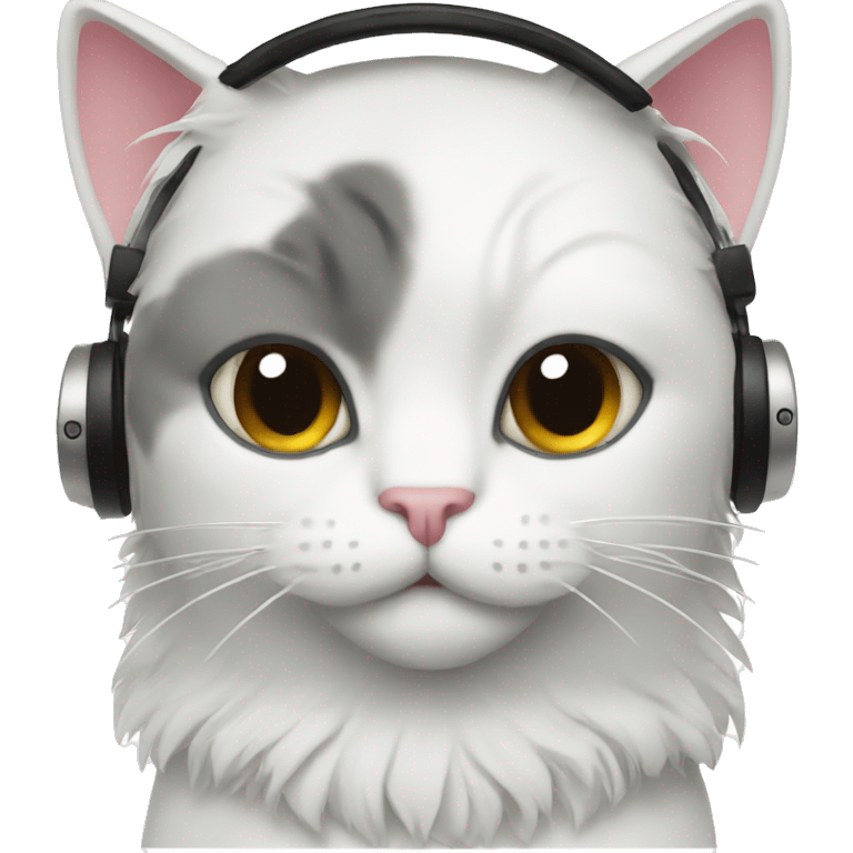 cat white DJ emoji