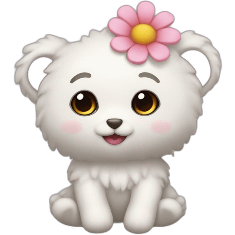 Doudou avec une fleur emoji