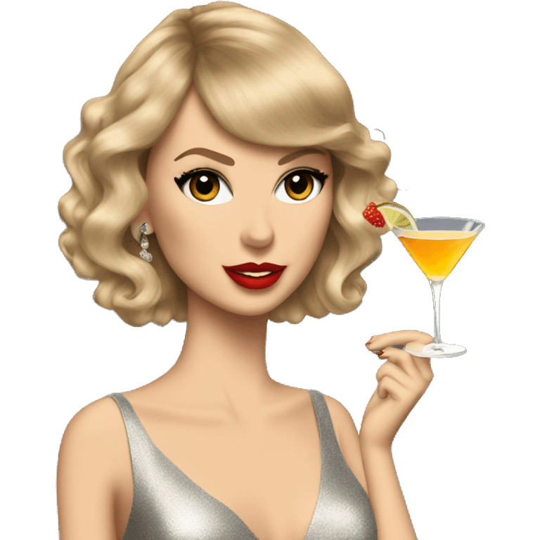 taylor swift with a martini emoji