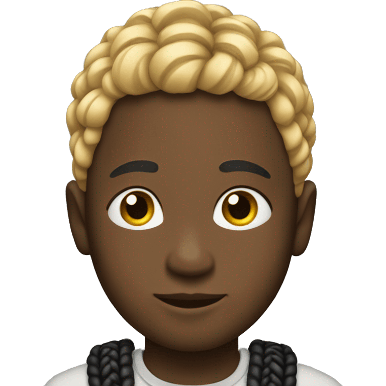 Black boy with blonde and black braids  emoji