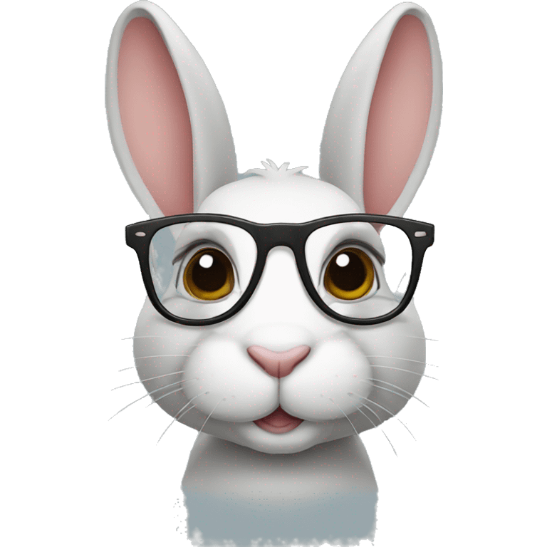 Rabbit with glasses emoji