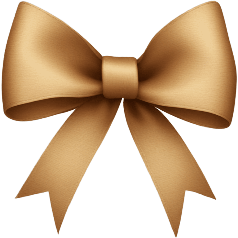 Thin ribbon brown bow emoji