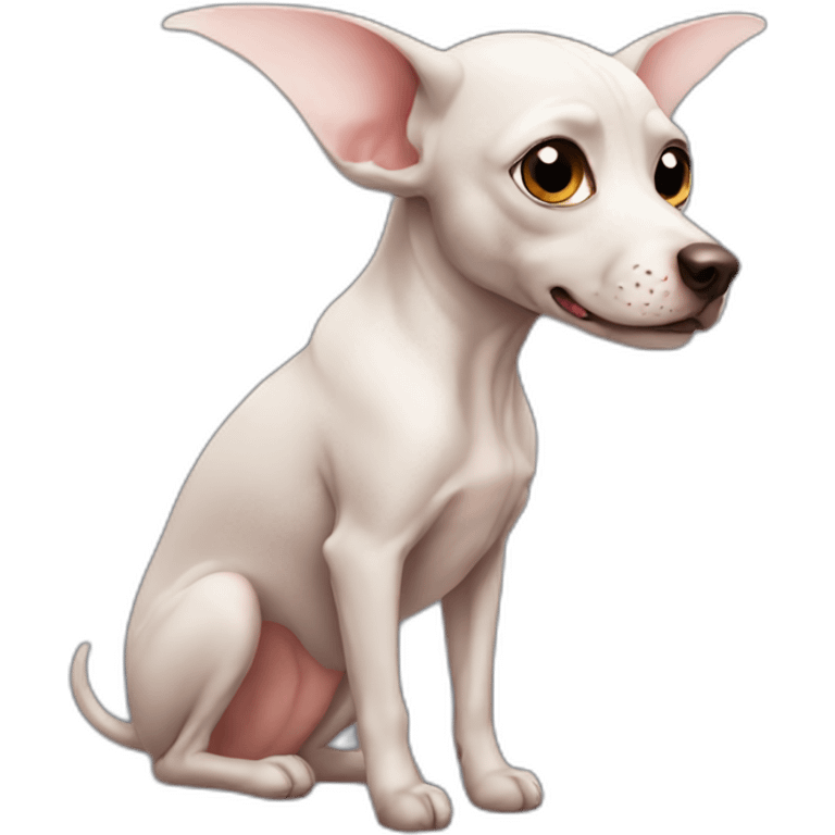 Hairless winged dog emoji