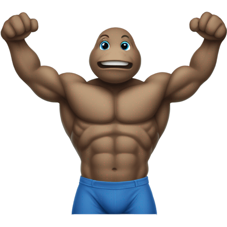 Blue Turtle with abs emoji