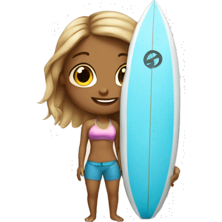 Cute surfer girl emoji