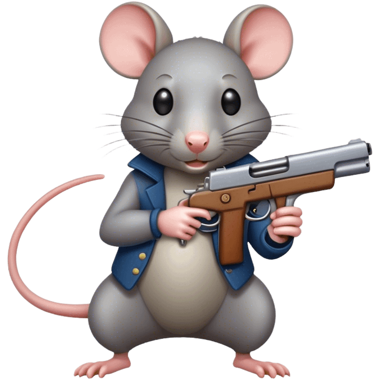 Rat with a gun emoji