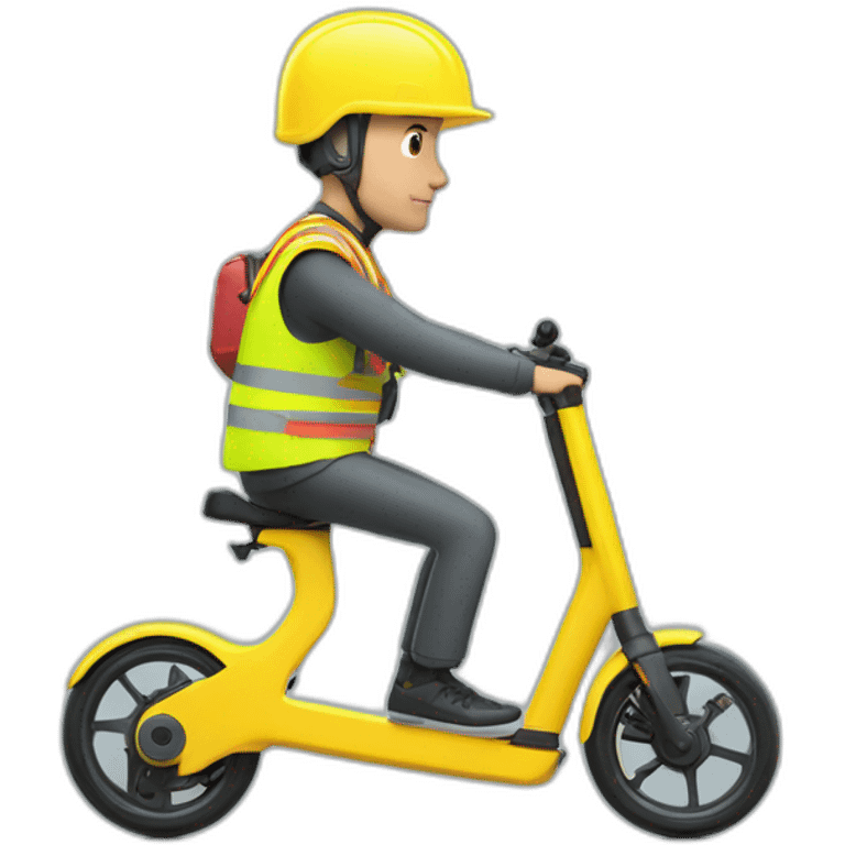 xiaomi trottinette electrique bald man with yellow safety vest emoji