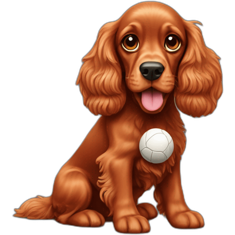 red cocker-spaniel with ball emoji