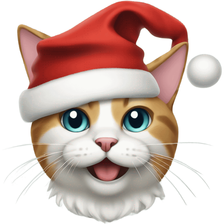 Cat dressed as santa giving thumbs Io emoji