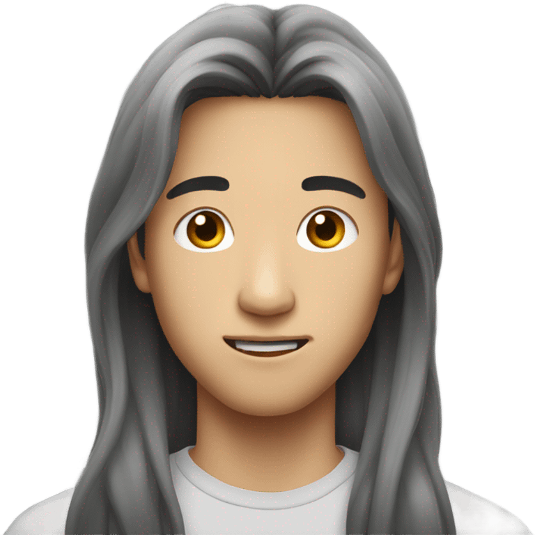 Teenage asian man with long hair emoji