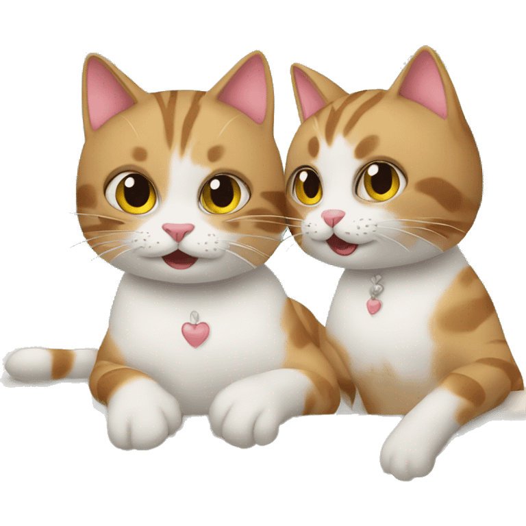 two cats on their honeymoon emoji