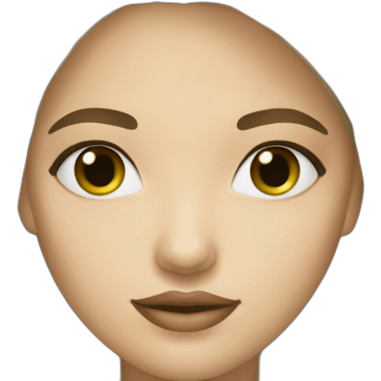 Femme blanche cheveux brun yeux vert emoji