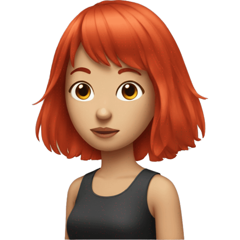 A girl with red hair and bangs emoji