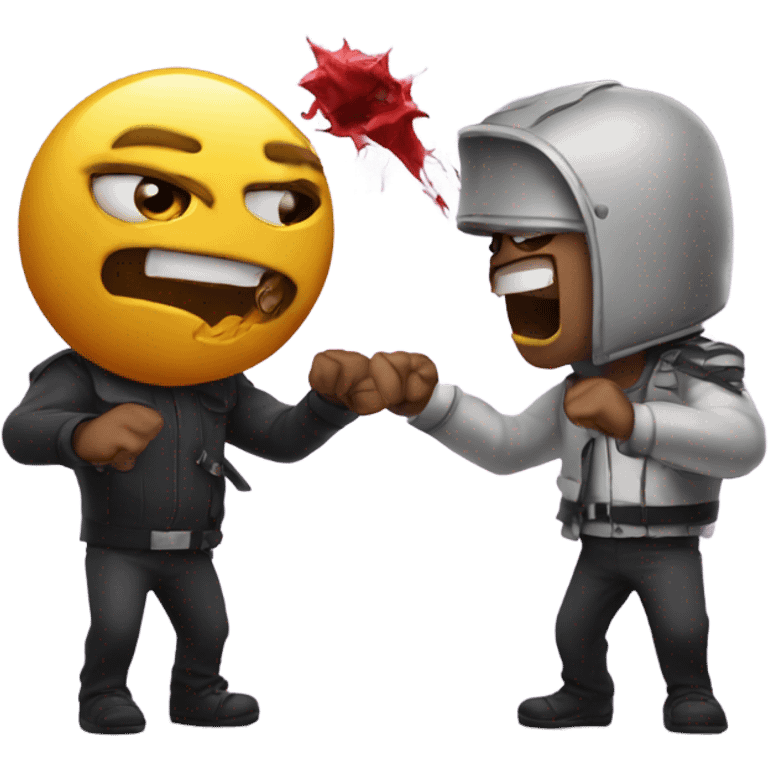 Two baddies fighting and someone recording emoji