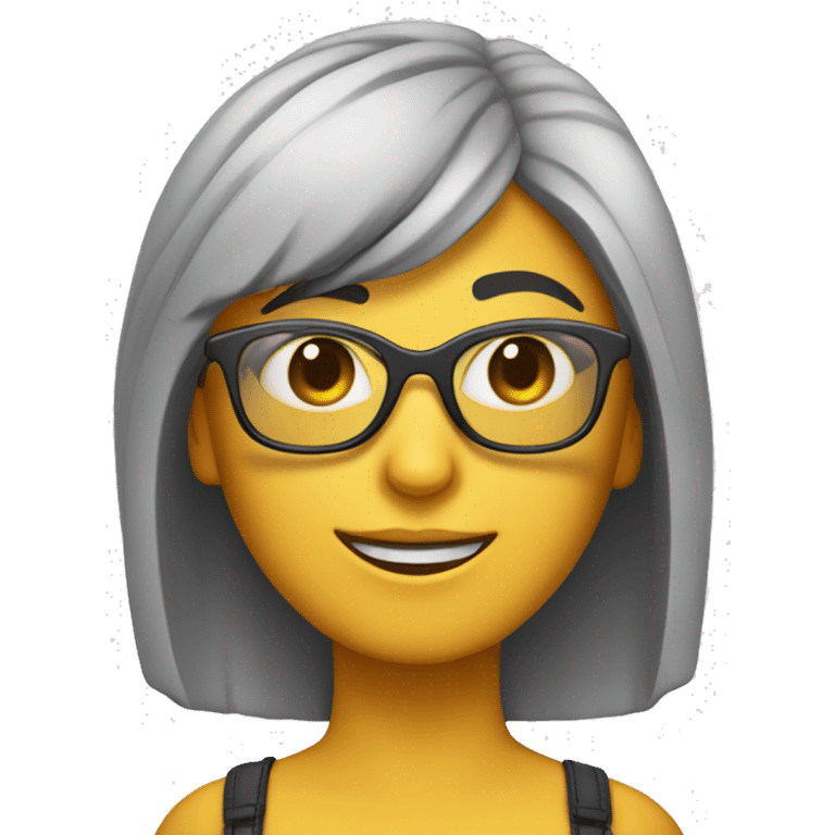 Chica con gafas y pestañas bonitas emoji