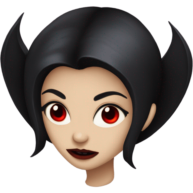 vampire girl, red eyes, black hair emoji