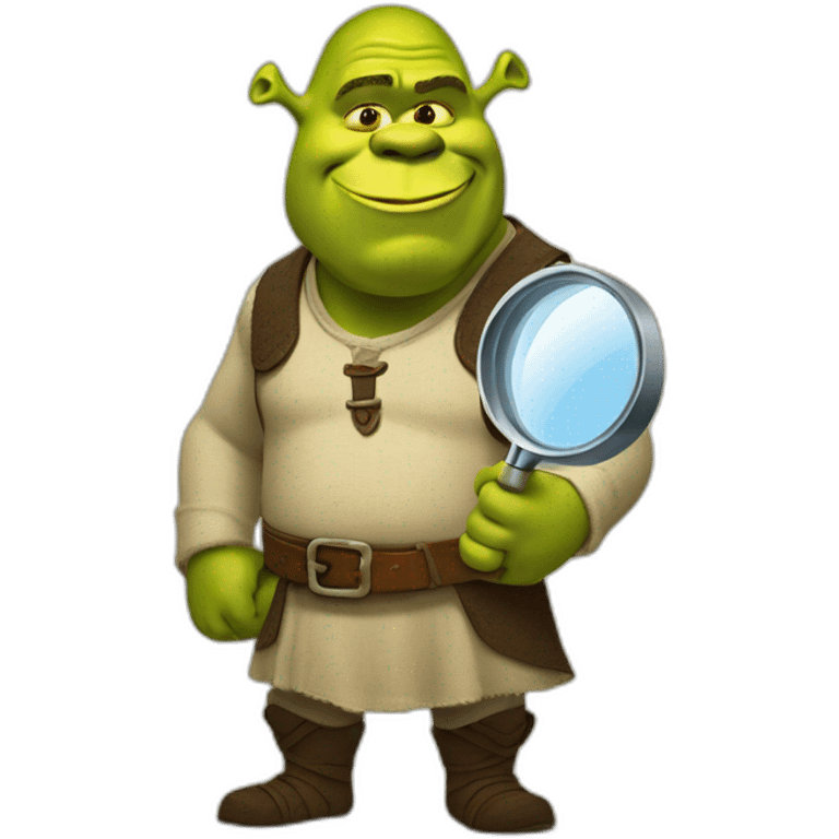 shrek holding a magnifying glass emoji