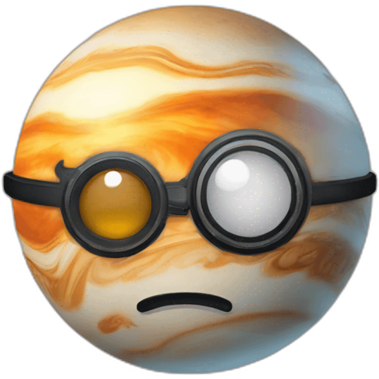 planet jupiter with a monocle and thoughtful look emoji