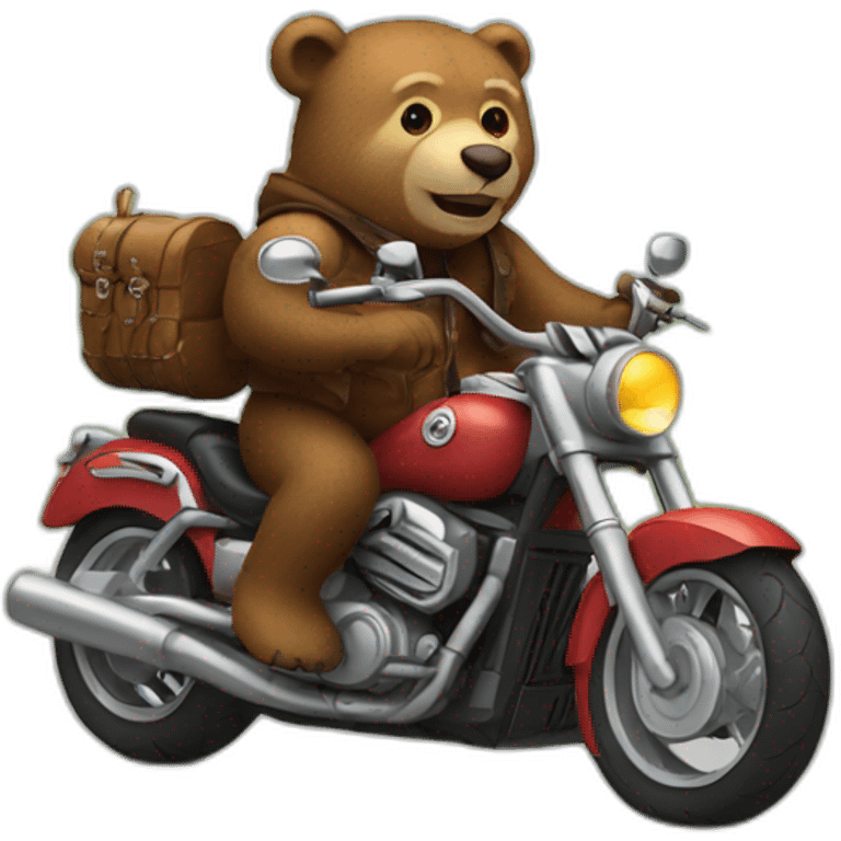 a bear riding motorcycle emoji