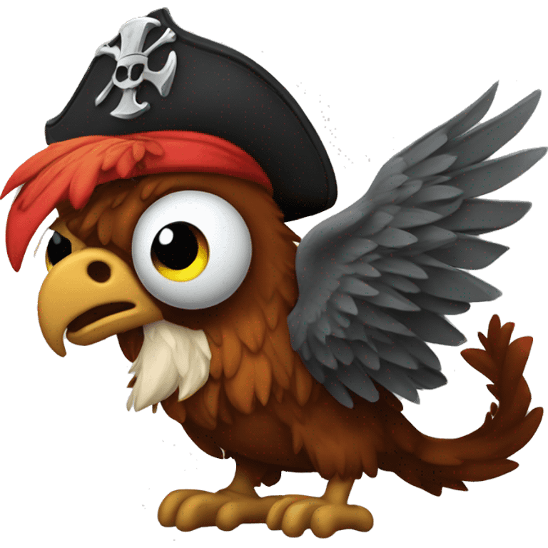 An evil pirate griffin emoji