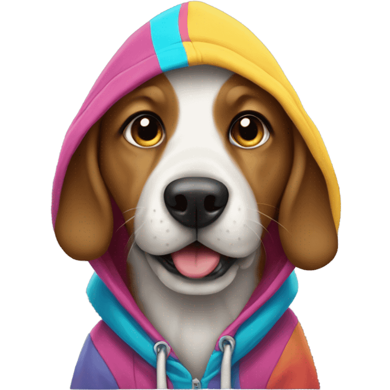 Dog wearing a hoodie emoji