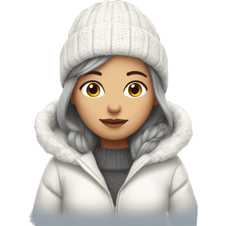 Winter girl white cozy  emoji