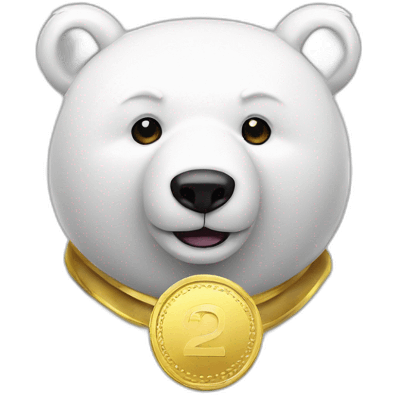 white bear with gold coin emoji