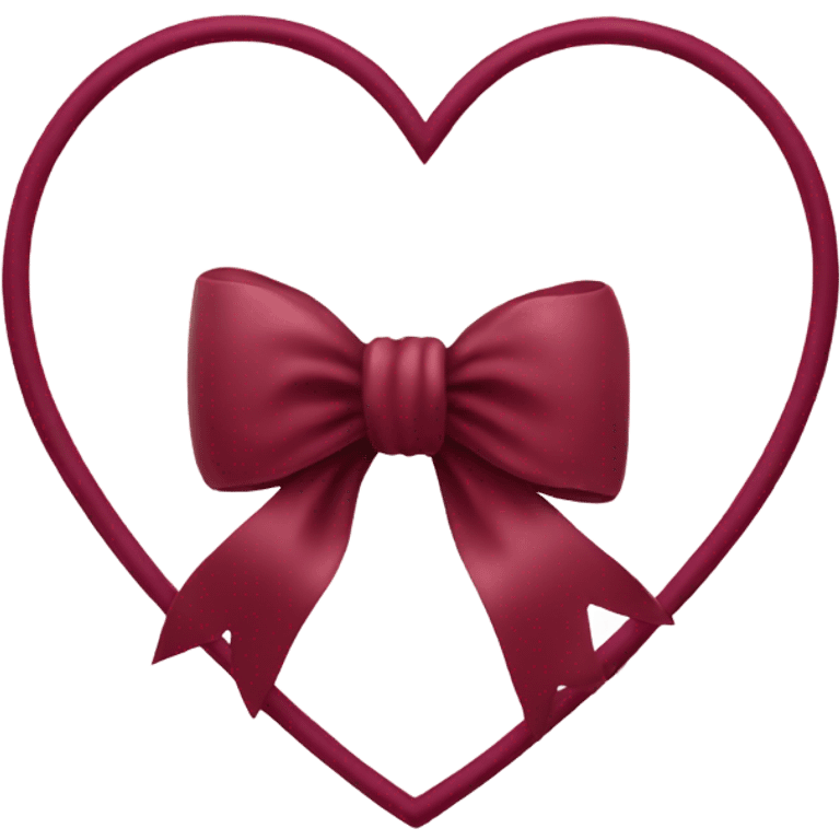 Burgundy heart with bow emoji