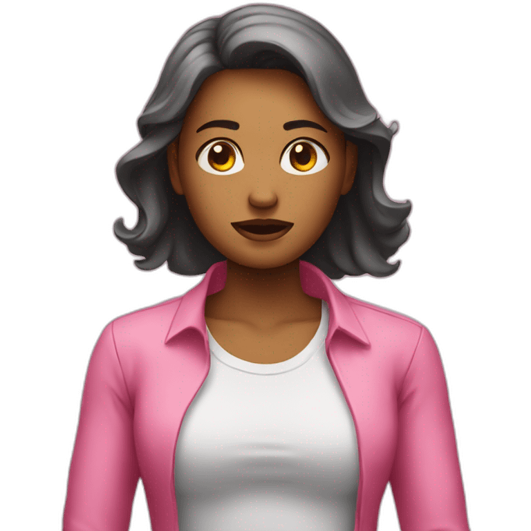 woman in pain dressed in pink shirt emoji