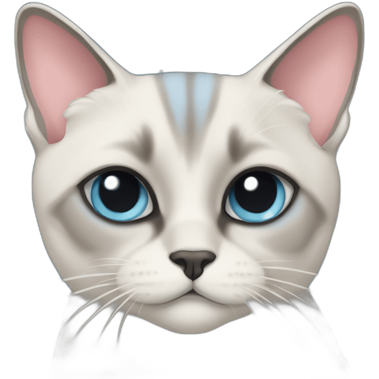 Blue Tabby Point siamese cat christmas emoji