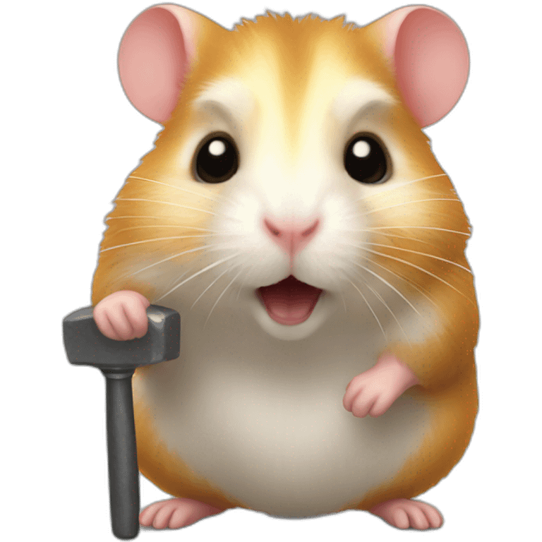 Hamster with the ban hammer  emoji