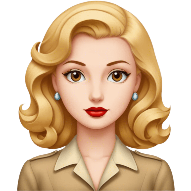 Beautiful woman in 1940’s woman fashion look emoji