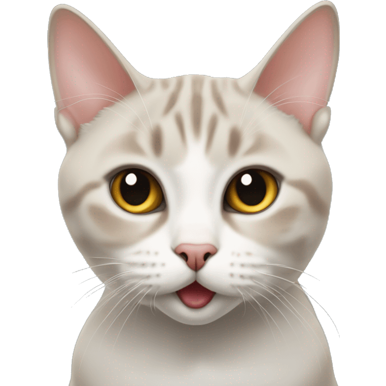 British Short Hair cat with her tounge out emoji